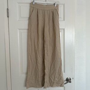 Abercrombie Wide Leg Pull On Linen Pants